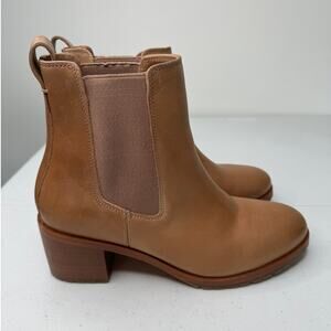 Nisolo Ana Go-To Heeled Chelsea Boot, Almond Brown Leather, Size 9